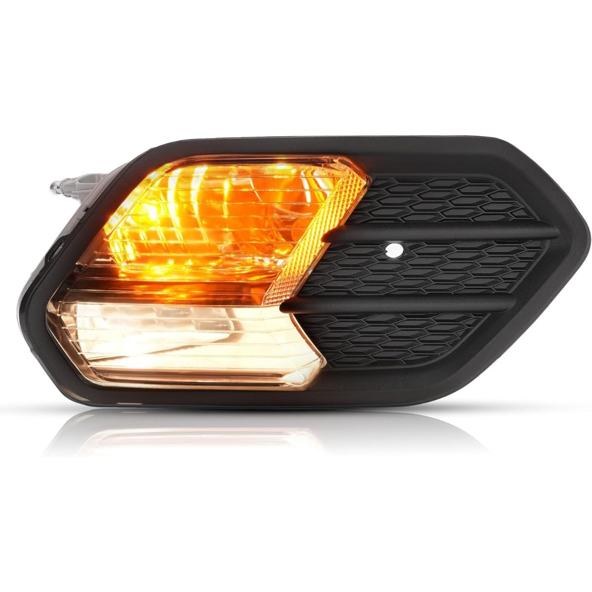 HECASA Front Right Fog Light&Bezel Compatible with 2017-2019 Ford Escape Kuga Front Bumper Fog Driving Light Lamp Black Cover Trim Clear Lens Replacement for FO2521194 FO1039164 Passenger Side