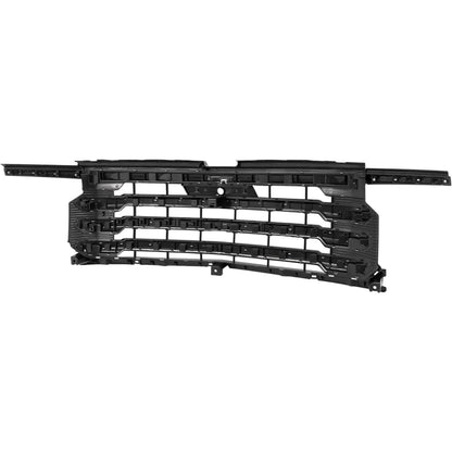 Front Grill Compatible with 2022-2024 Chevrolet Silverado 1500 High Country Front Bumper Grille Plastic(ABS) Painted+Chrome Black+Silvery Replacement for 84884906 85516948