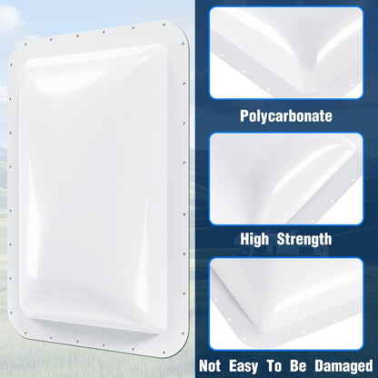 18 Inches x 26 Inches RV Skylight Replacement Cover Compatible with RV Camper Food Truck Motorhome Roof Sunroof Fit Outer Dome Cover 14 Inches x 22 Inches RV Shower Skylight Openings Roof Vent Cover White LYAP-737-1