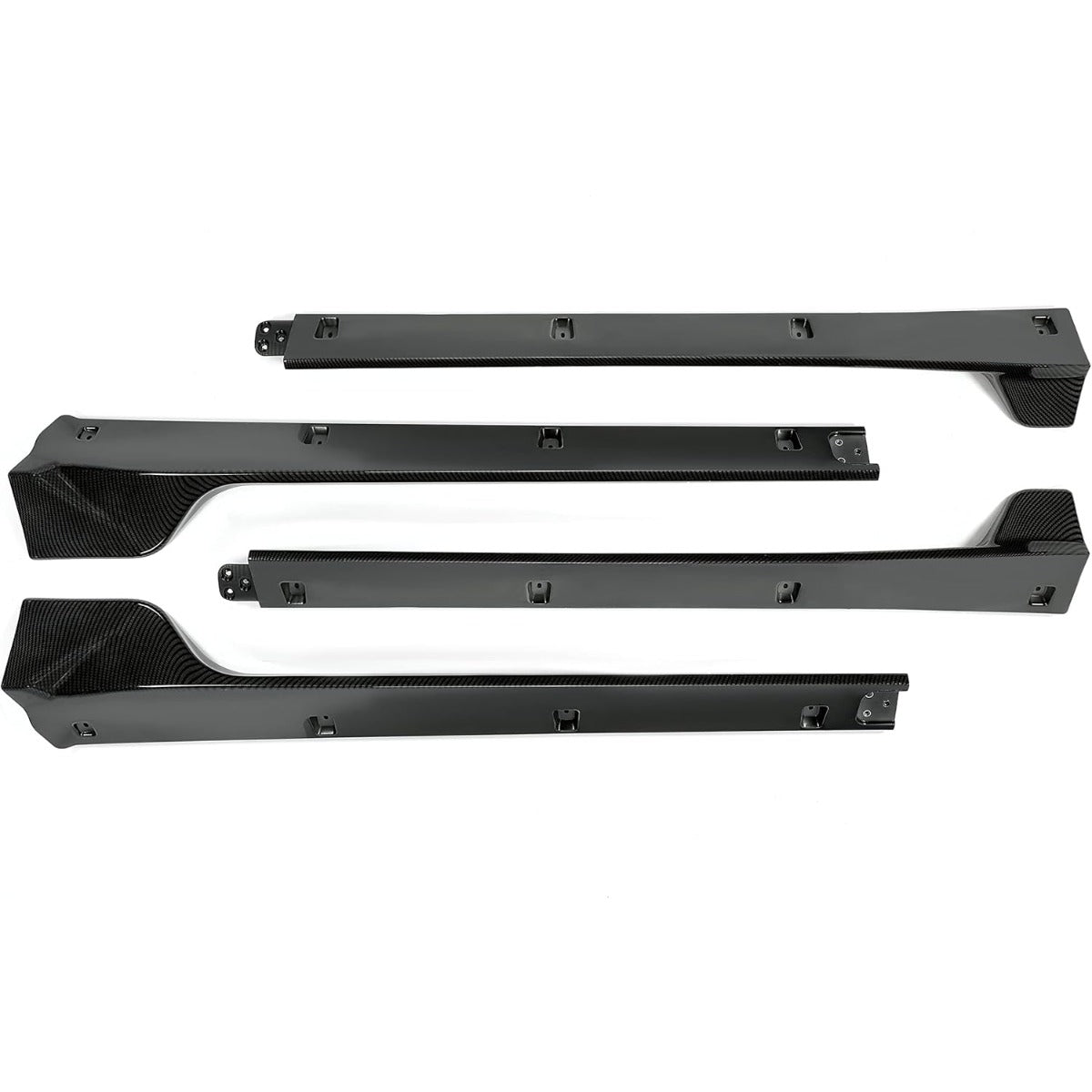 Side Skirt Extension Replacement 4Pcs Compatible with 2017-2023 Tesla Model 3 Carbon Fiber Printing Rocker Panels Guard Body Kit ABS Plastic Side Trim