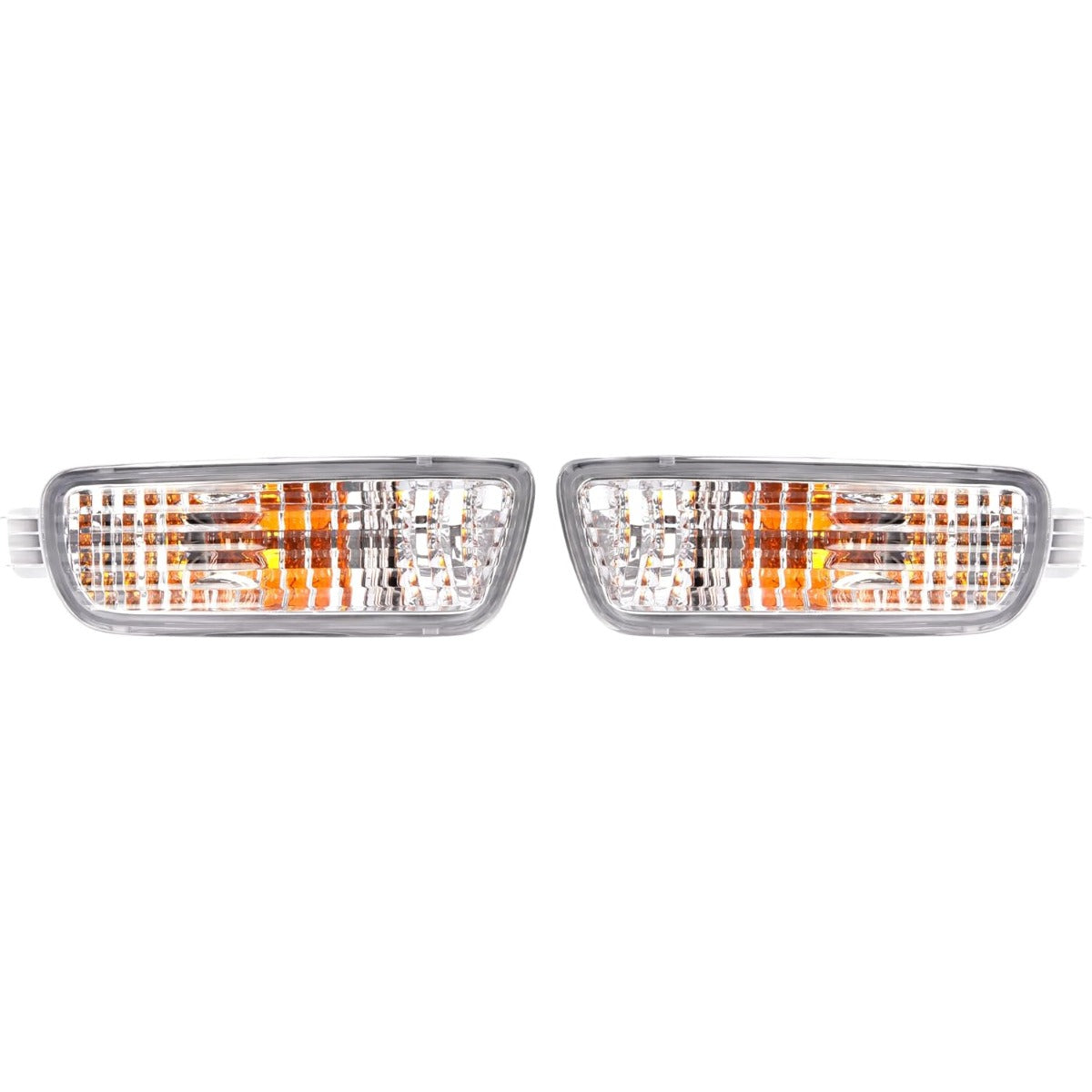 HECASA Pair Turn Signal Light w/Bulbs Compatible with 2001-2004 Toyota Tacoma Replacement for TO2531140 TO2530140 Front Bumper Turn Signal Parking Lamp Clear Lens Driver & Passenger Side