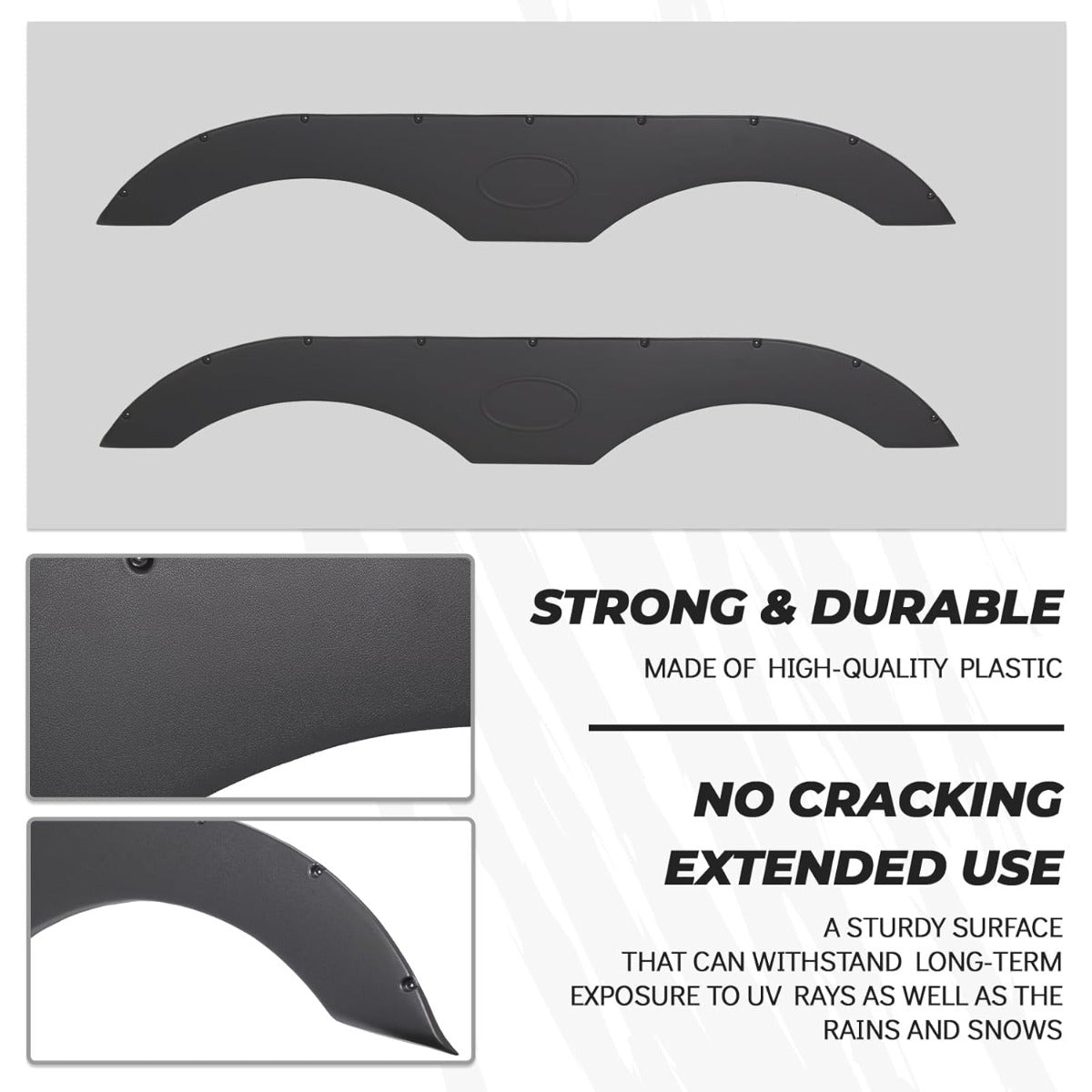 RV Fender Skirt Replacement Tandem Trailer for RVs Campers and Trailers - Black LYAP-472-1