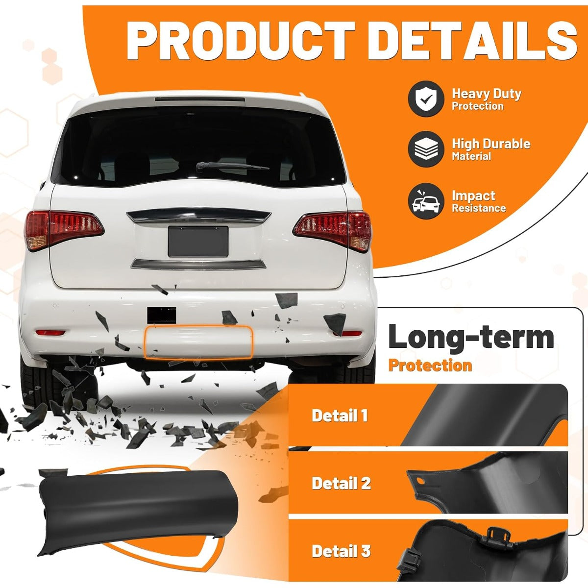 KUAFU Trailer Hitch Cover Compatible with 2011-2017 Infiniti QX56 QX80