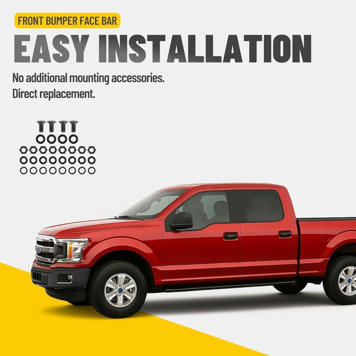 KUAFU 3 PCS Bumper Face Bar Compatible with F150 Fits Models