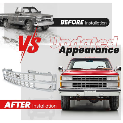 Front Grille Grill Compatible with 1992-1993 Chevrolet Blazer 1988-1993 Chevrolet C/K1500/2500/3500 1992-1993 Chevrolet C/K1500/2500 Suburban Silver Replacement for GM1200142