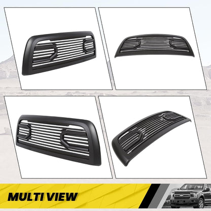 Front Hood Bumper Grille Replacement Compatible with 2010-2018 Ram 2500/3500/4500 Shell Big Horn Horizontal Style (Black W/O Lights)