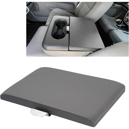 Center Console Lid Compatible with 1999-2010 Ford F-250 F-350 Super Duty Plastic & Aluminium Powder Coated Dark Gray