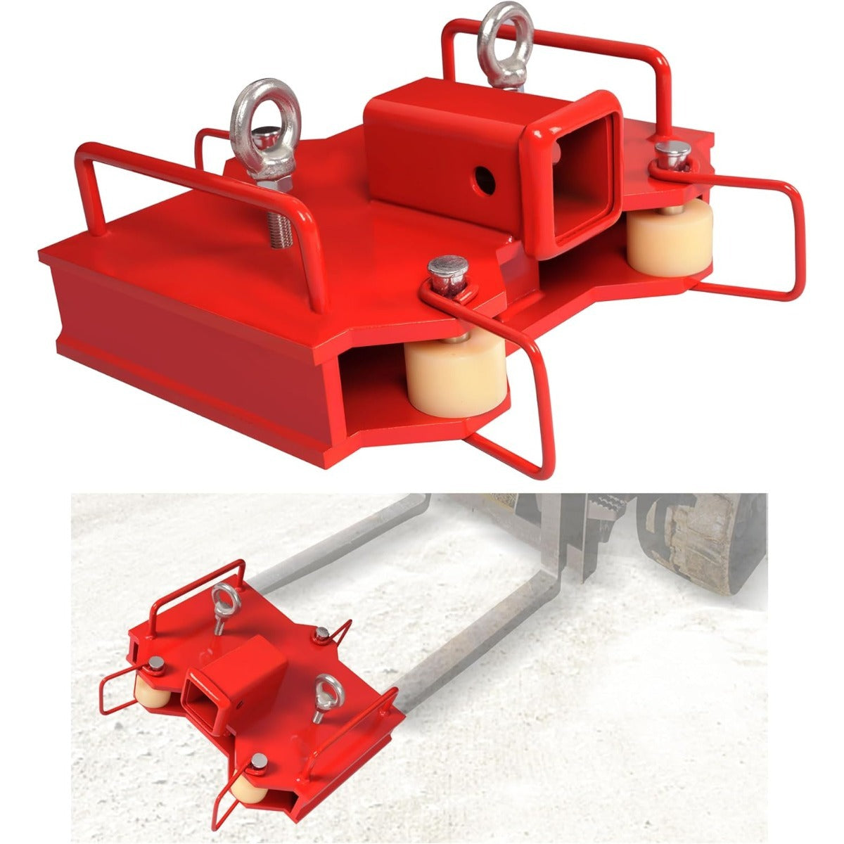 KUAFU 2'' Forklift Trailer Hitch Receiver 6500 LBS Capacity for Dual Pallet