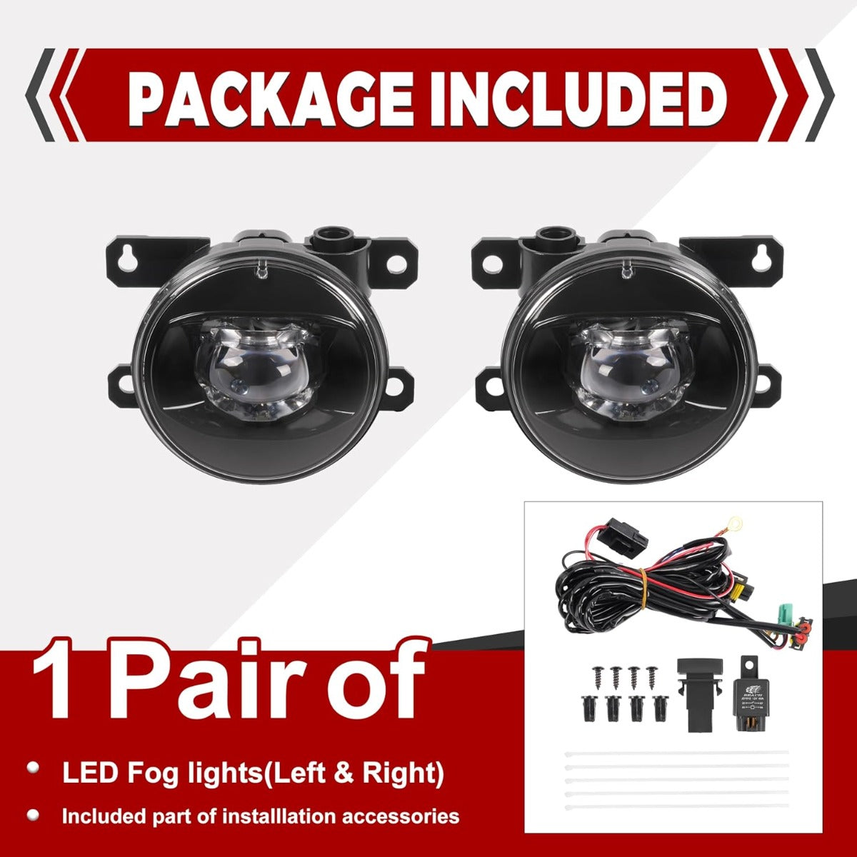 HECASA Pair LED Fog Lights w/Switch Wiring Harness Compatible with 2022-2024 Honda Civic Replacement for HO2593149 HO2592149 Front Bumper Fog Lamp Kit Clear Lens Driver&Passenger Side