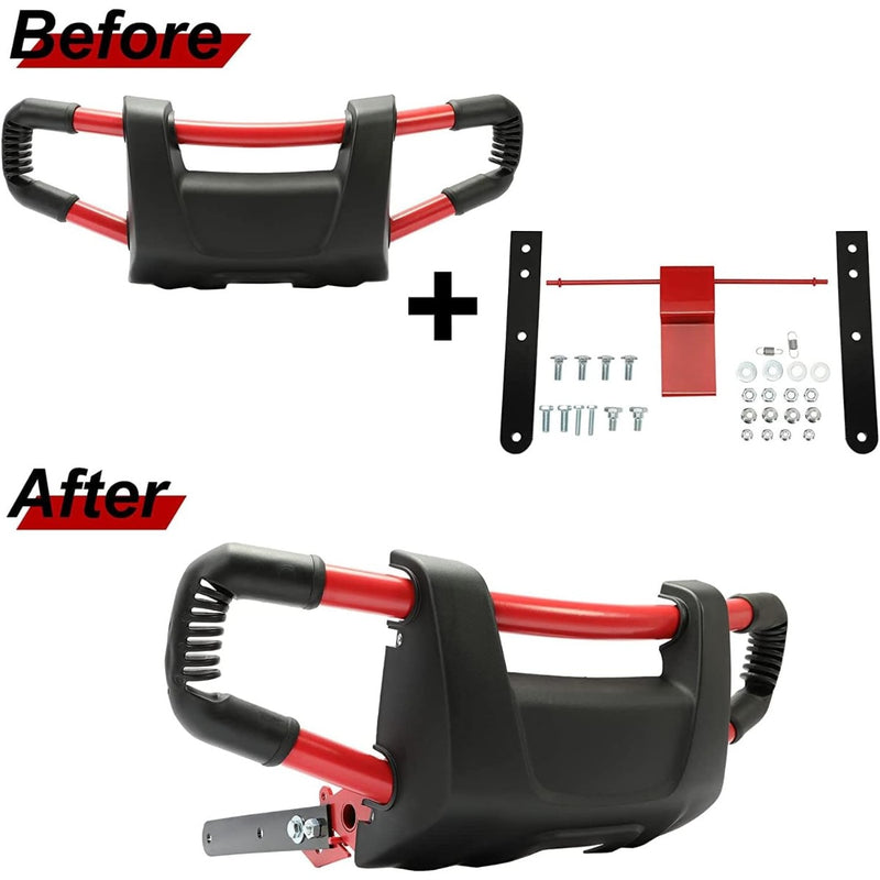 HECASA Brush Guard Compatible with Craftsman T3100 Lawn Tractor Front Red and Black Bumper Protector Mower Grille Guard Replacement for 432370