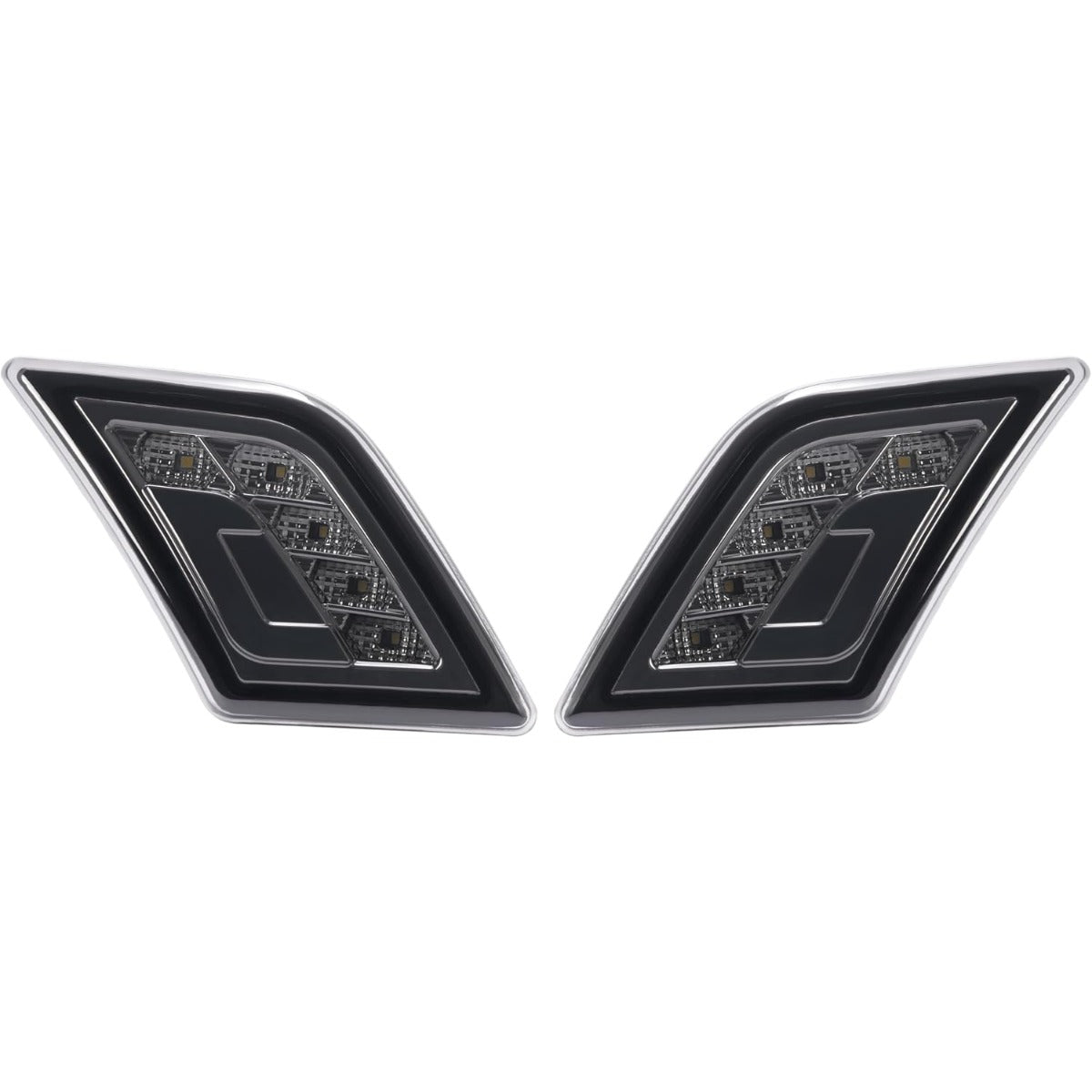 HECASA Pair LED Side Marker Lights Compatible with 2008-2011 Mercedes-Benz C300 C350 C63 AMG 4 Door Sedan Models Side Marker Lamps Replacement for MB2554100 MB2555100 LH&RH Smoke Lens Black Housing