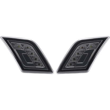 HECASA Pair LED Side Marker Lights Compatible with 2008-2011 Mercedes-Benz C300 C350 C63 AMG 4 Door Sedan Models Side Marker Lamps Replacement for MB2554100 MB2555100 LH&RH Smoke Lens Black Housing