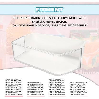 Kojem DA97-12650A Refrigerator Door Shelf Bin Compatible with Samsung Refrigerator (Right Side) Fridge Shelf Replace DA63-07104A DA63-06963A RF263beaesr RF260beaesr AP5620330