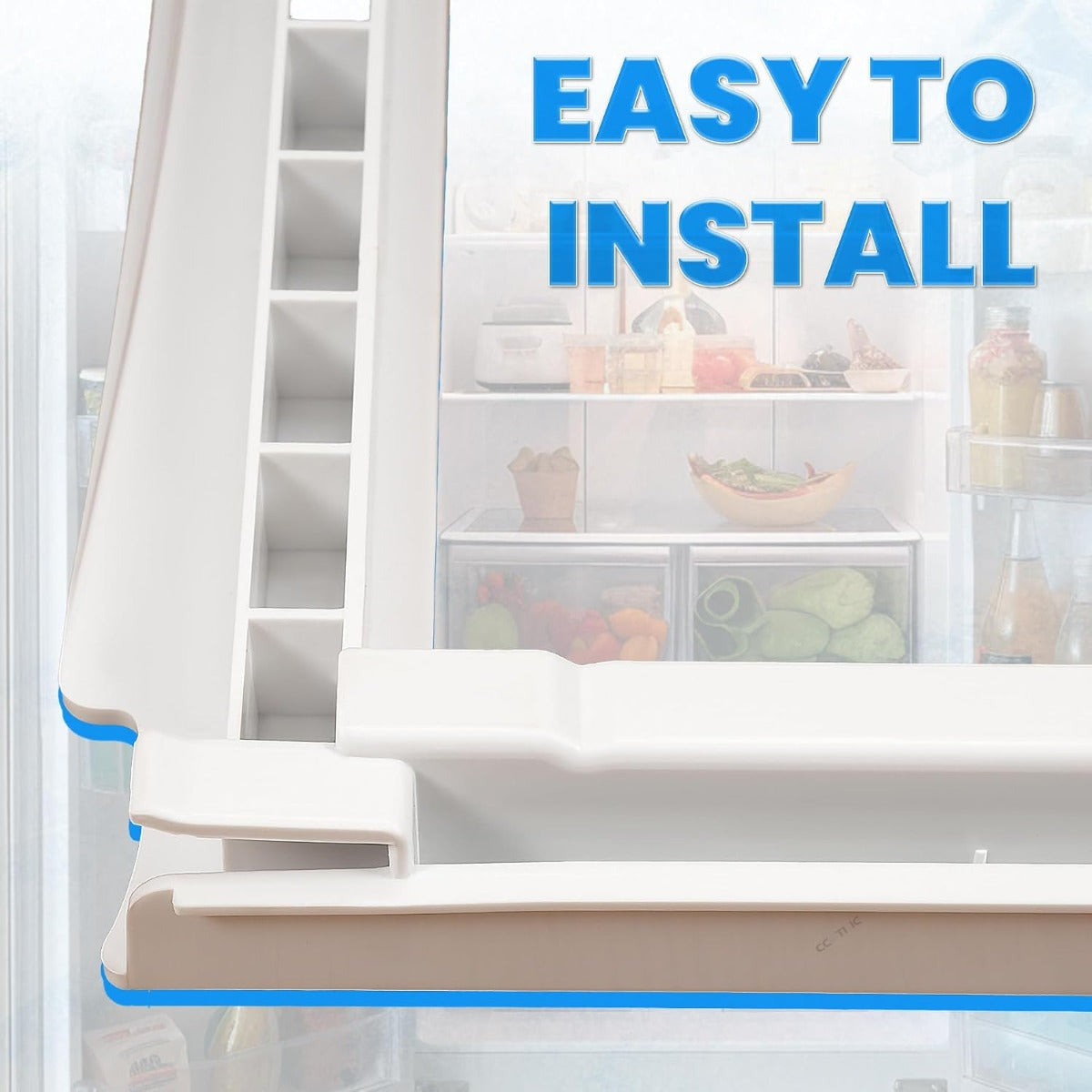 KUAFU 240599301 AP3763926 Crisper Pan Cover Compatible with Frigidaire Refrigerator 1037664 AH899475 EA899475 PS899475 Replacement Only Upper Crisper Drawer Cover Shelf Frame W/O Glass White