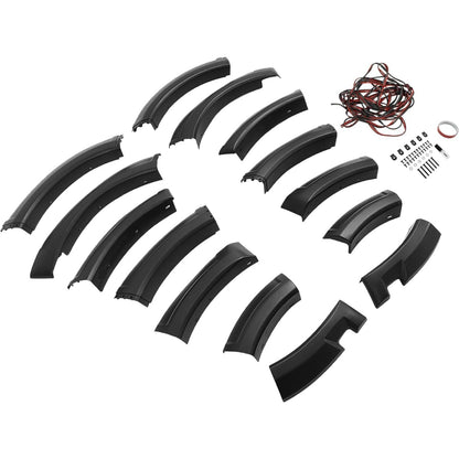 4 Set Fender Flares Compatible with 2022-2025 Ford Maverick Crew Cab, 3Pieces Per Fender Flares Plastic(PP) Textured Black Wheel Eyebrow Fender Trim