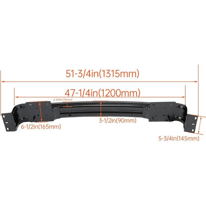 Kojem Bumper Face Bar Reinforcement Compatible with 2013-2024 Ram 1500 Ram 1500 Classic Impact Bar Cross Member Replacement for 68196999AB CH1006232 Steel Front Black