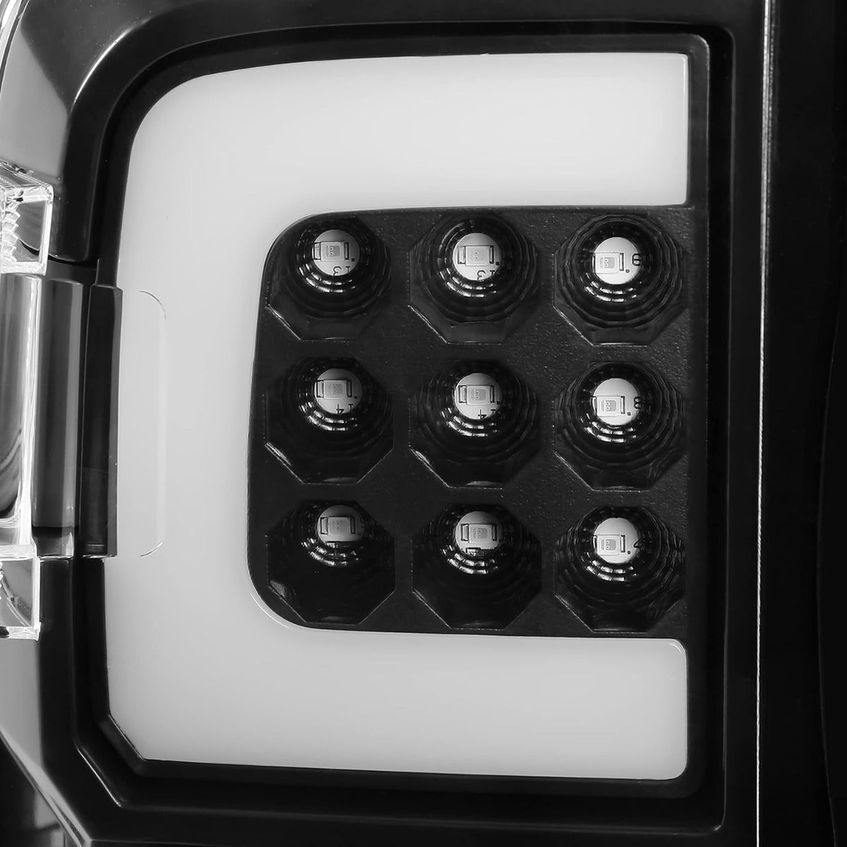 HECASA LED Tail Lights Compatible with 2014-2018 Silverado 1500 2500HD 3500HD Replacement for 23141274 23141275 Left & Right Clear Lens Black Housing