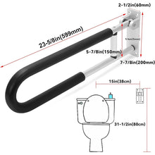 HECASA Toilet Grab Bar 23.6 Inch Flip Up Handicap Grab Bars Rails Folding Support for Elderly Disabled Pregnant Woman Bathroom Shower Safety Toilet Safety Rail
