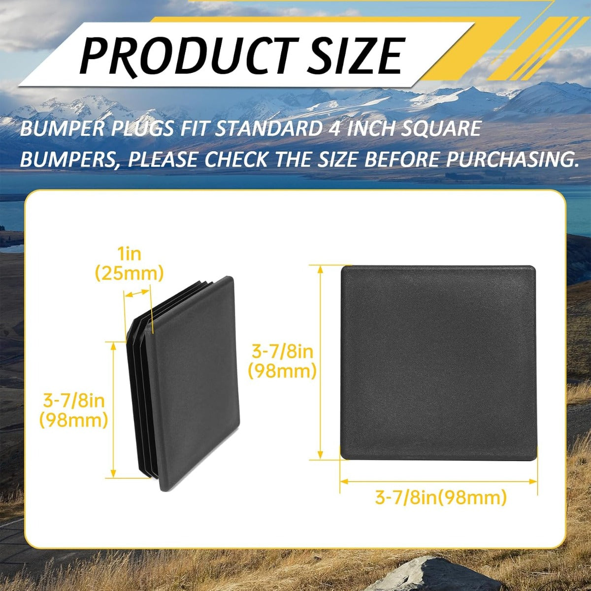 4" RV Bumper Plug End Cap Compatible with RV Camper Trailers for 4” Bumpers Plastic Bumper End Caps Covers 2Pcs