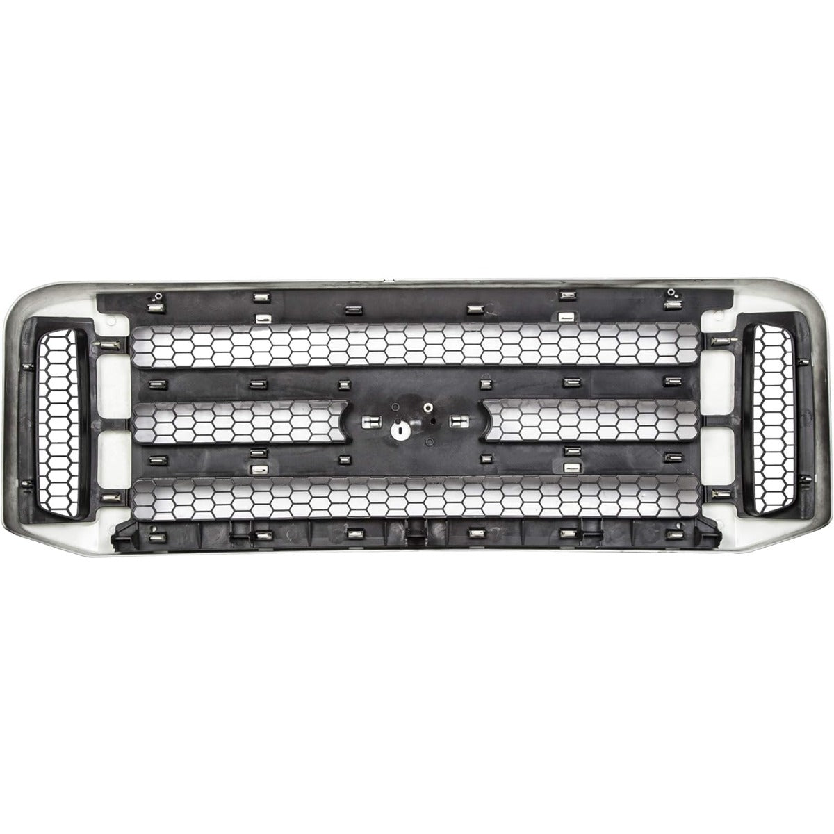 Front Grille Compatible with 2005-2007 Ford F250 F350 F450 F550 Super Duty Excursion Upper Bumper Hood Grill Painted Black Replacement for FO1200457 5C3Z8200BAA