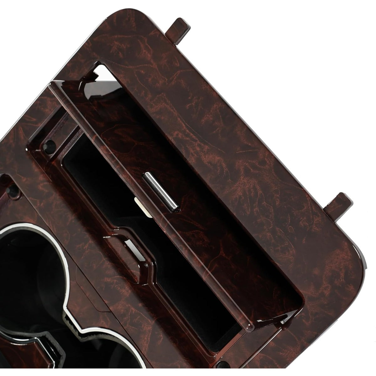 KUAFU Woodgrain Center Console Cup Holder Storage Compatible with 2007-2014 Chevy Silverado GMC Sierra/Cadillac Escalade Full Size GM Trucks Replacement for 23164631