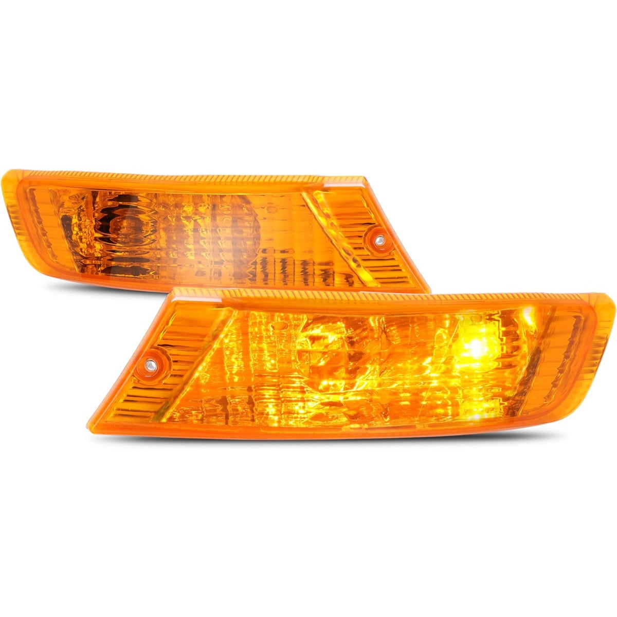 KUAFU Pair Turn Signal Light Compatible with 2005-2007 Jeep Liberty Driver and Passenger Side Signal Lamp Set Corner Side Marker Park Lamps W/Bulbs Plastic (PC) Replacement for 55156766AE 55156767AE