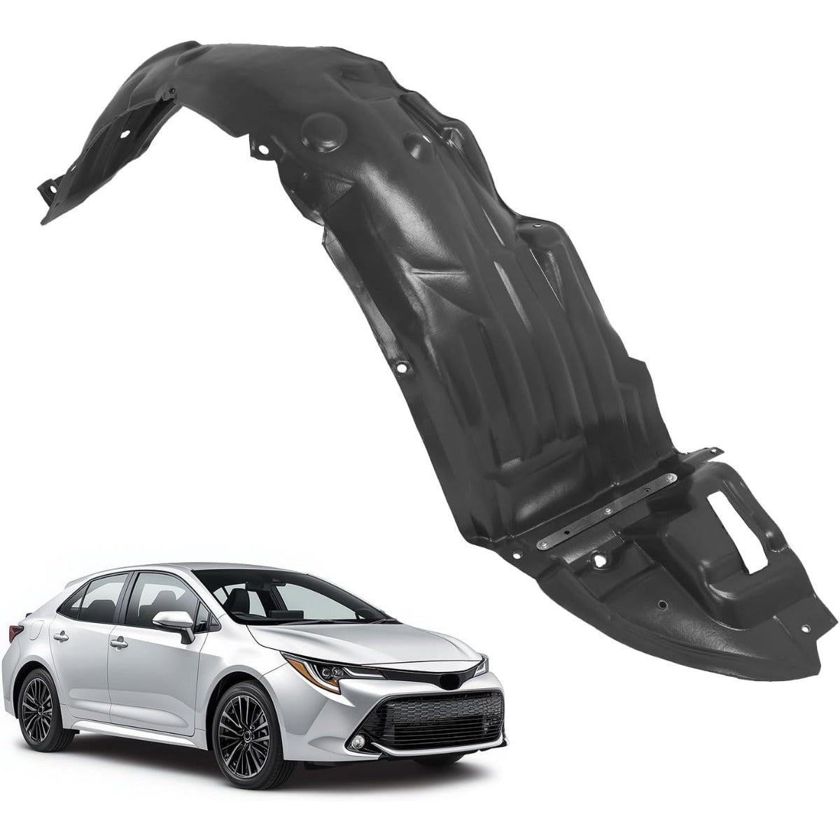 Front Fender Liner Inner Panel Compatible with 2017-2019 Toyota Corolla, Without Insulation Foam, Wheel Liner Splash Shields Guard Passenger Side