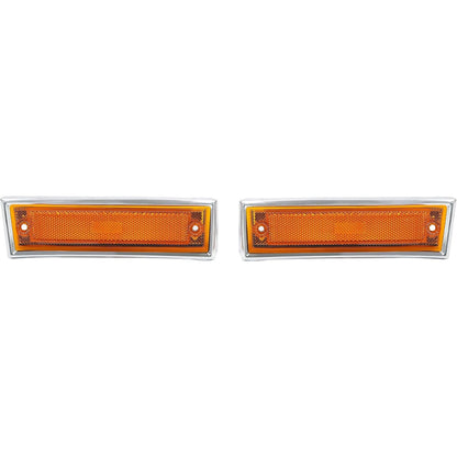 KUAFU Front Fender Side Marker Light Compatible with 1981-1991 Chevy/GMC C/K Series/Suburban/Blazer/Jimmy Replace for GM2551107 GM2550115 915558 915557 18120166 18120066 Bumper Side Lamp Amber Lens