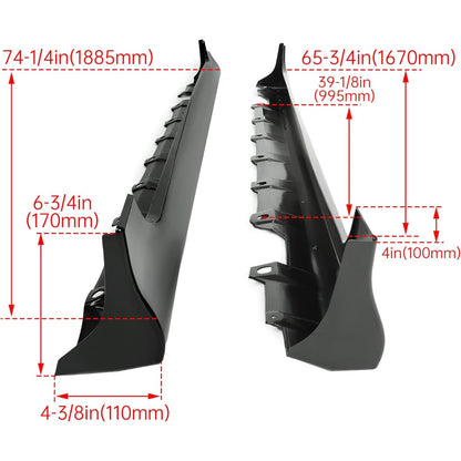 Side Skirt Extensions Replacement Compatible with 2003-2008 Toyota Corolla Rocker Panels Guard Body Kit Black Plastic (Pair)