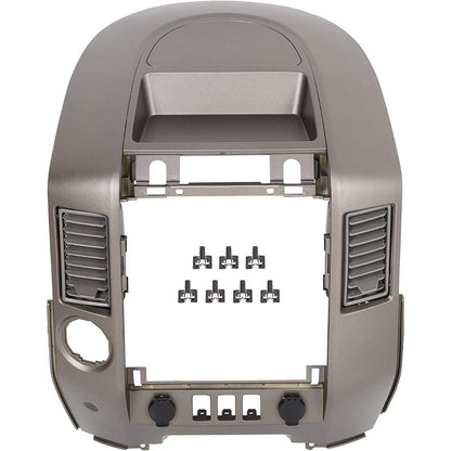Center Dash Audio A/C Instrument Panel Bezel Cover Lid Compatible with Nissan 2004-2006 Titan XE SE Armada SE Replacement for 682578S800 Dashboard Finisher Bezel - Gray WITHOUT Center Speaker