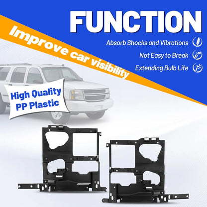 Headlight Bracket Pair Compatible with 1999-2002 Chevy Silverado GMC Sierra Headlamp Mounting Panel Replacement for 15798920 GM1221122 15798919 GM1221121