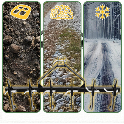 48 Inches Chisel Plow Scarifier W/6 Adjustable Shanks Compatible with CAT-0 Tractors Detachable Cultivator 3-Point Plow Scarifier Implement for Pulverizing Soil, Ripping Through Roots