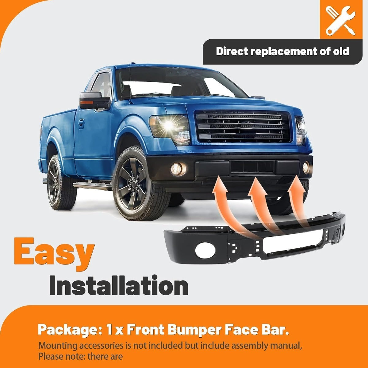 KUAFU Bumper Face Bar Compatible with 2009-2014 F150