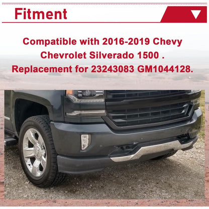 Front Lower Bumper Skid Plate Compatible with 2016-2019 Chevy Chevrolet Silverado 1500 23243083 GM1044128 Bumper Valance Panel Cover Impact Face Bar Chrome
