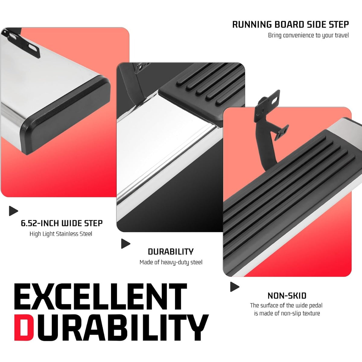 ALMULOO Side Steps Compatible with 2009-2026 Dodge Ram 1500 2500 3500