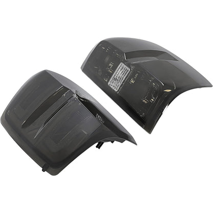 Tail Lights Compatible with 2014-2018 Chevy Chevrolet Silverado 1500/2500/3500 HD GMC Sierra 3500 HD Dually Model Replacement for GM2800261 Brake Lamps w/o Bulbs Smoke Lens Chrome Housing Pair LYPL-148S-2
