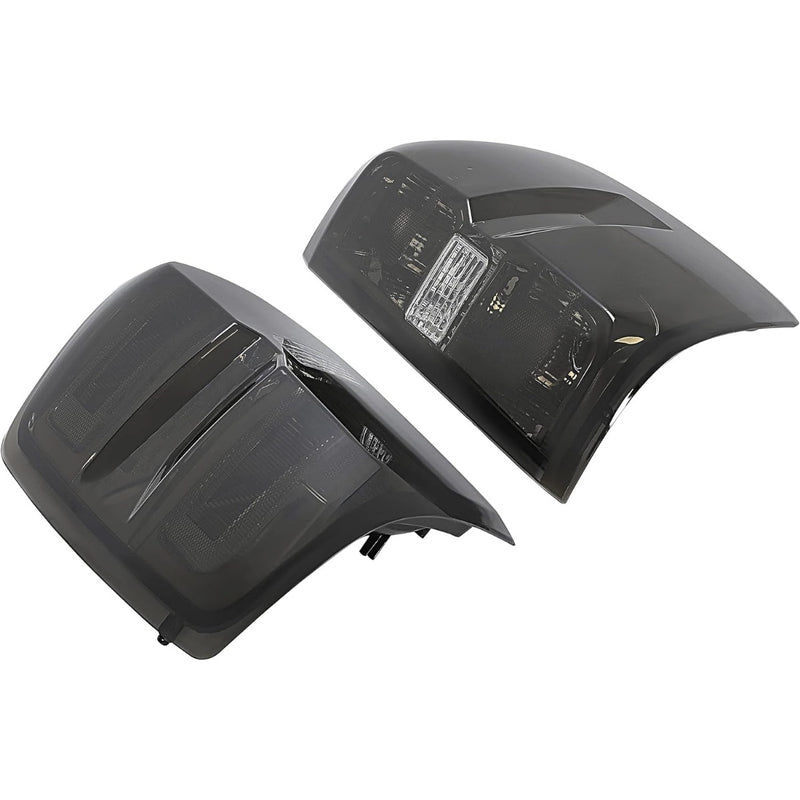 HECASA Tail Lights Compatible with 2014-2018 Chevy Chevrolet Silverado 1500/2500/3500 HD GMC Sierra 3500 HD Dually Model Replacement for GM2800261 Brake Lamps w/o Bulbs Smoke Lens Chrome Housing Pair LYPL-148S-2