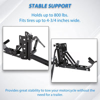 Load image into Gallery viewer, 800LBS Motorcycle Trailer Hitch Scooter Hauler Mount Rack 2&quot; Motorcycle Tow Carrier Receiver Heavy Duty Steel LYA-043
