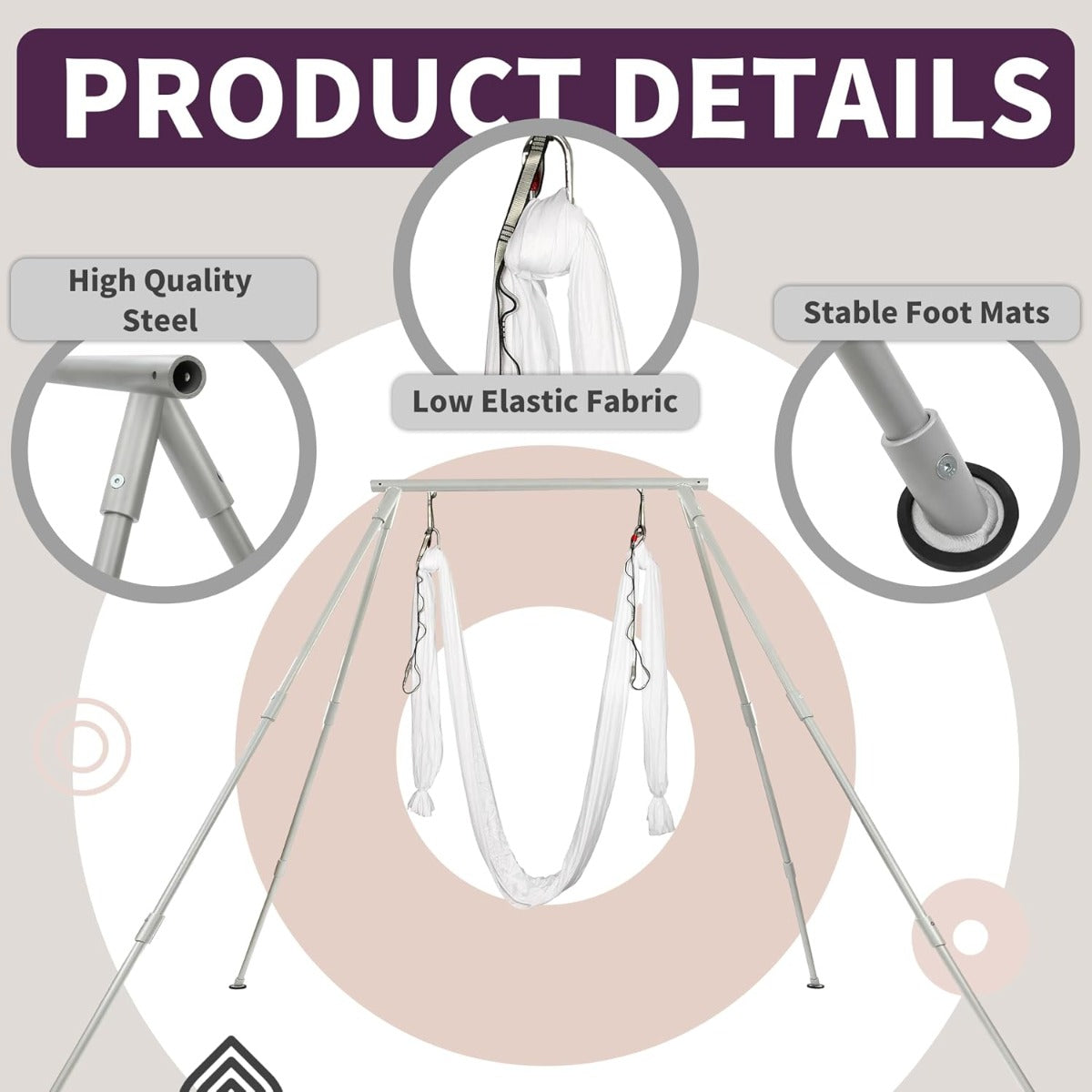 Kojem Yoga Swing Stand w/Yoga Swing Set Body Bundle Safety Belts Yoga Frame Sling Inversion Aluminum