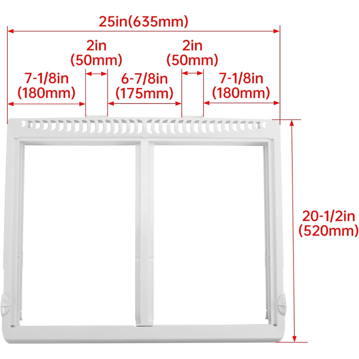 KUAFU 240364790 AP4393266 240364718 Replacement Refrigerator Crisper Shelf Frame Pan W/O Glass Cover Compatible with Electrolux Frigidaire Refrigerator Replace for 240364729 Drawer Cover White