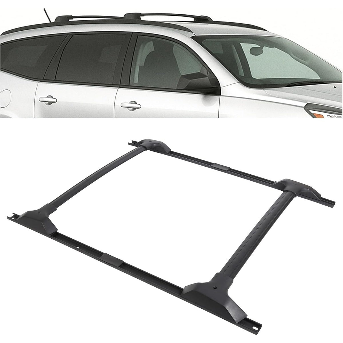 Roof Rack Cross Bars & Side Rail Compatible with 2009-2017 Chevy Chevrolet Traverse LS/LT/LTZ Replacement for 19244268 Cargo Racks Rooftop Luggage Carrier 165 Lbs LYA-093-SD