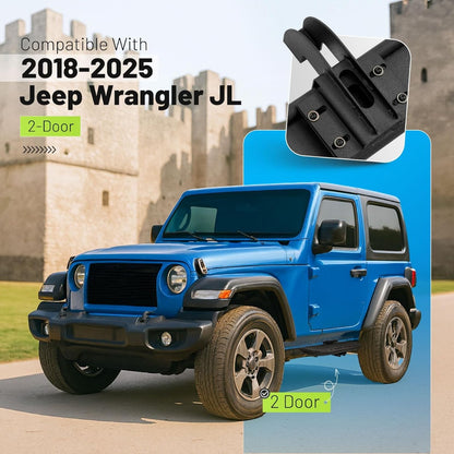Side Steps Compatible with 2018-2025 Jeep Wrangler JL 2-Door, High-Strength Running Boards, Steel Step Bars, Powder-Coated 2-Piece Set