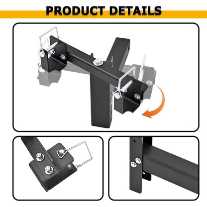 Single Trash Can Hitch 2-inch Trash Can Receiver Mounted Garbage Hook for Lawn Mower Garden Tractors Steel Black