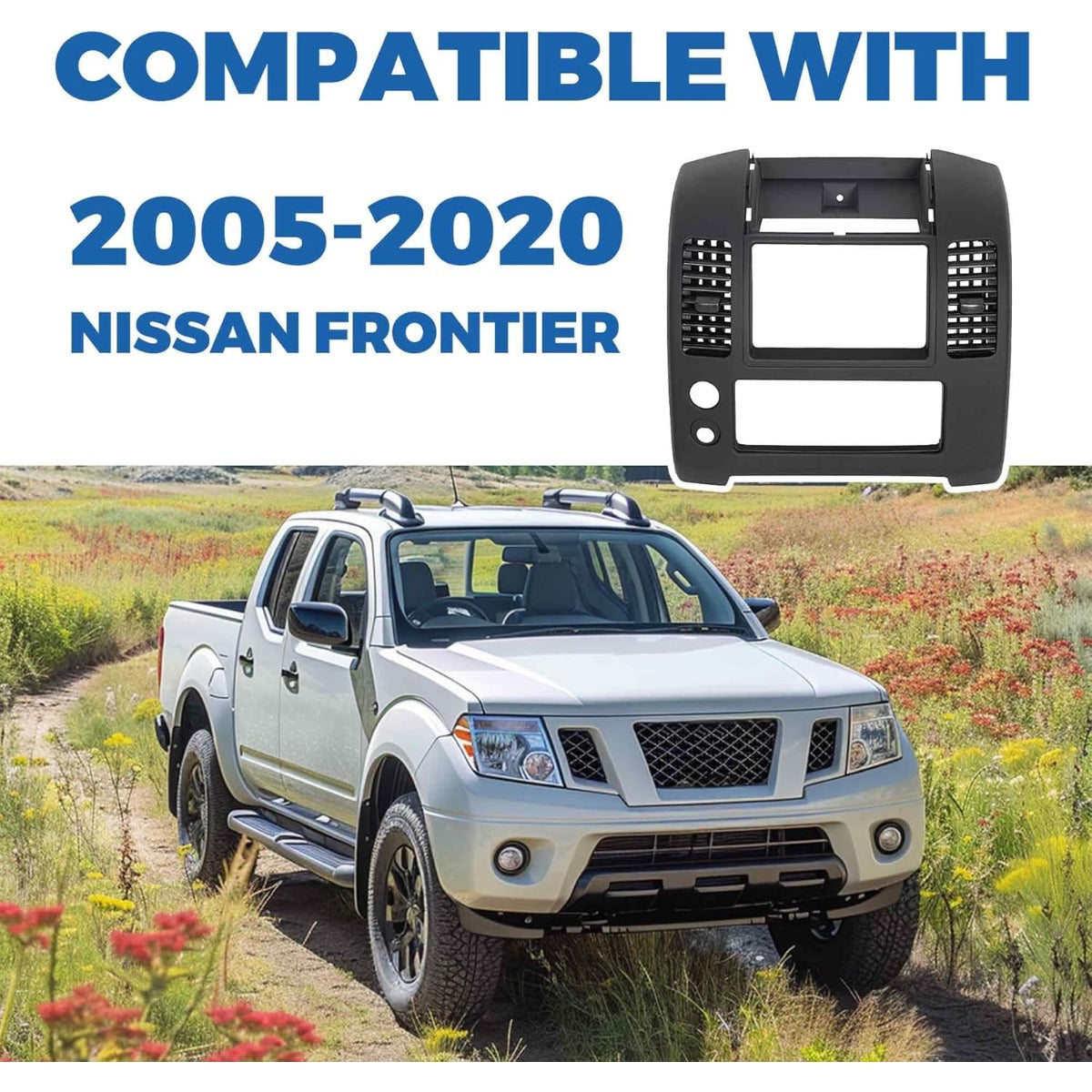Center Dash Console Panel Trim Compatible with 2005-2020 Nissan Frontier Replacement for Part Number 68259-ZP16C, Matte Black