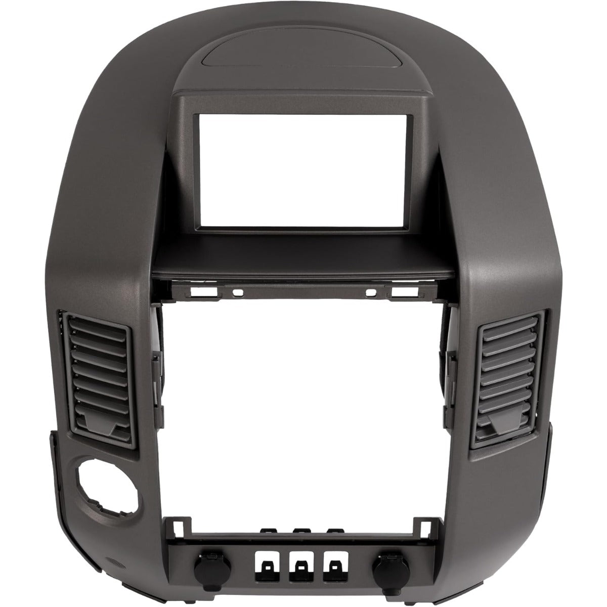 Instrument Panel Lid Finisher Bezel Compatible with 2004 Nissan Pathfinder Armada 2005-2007 Nissan Armada 2004-2007 Nissan Titan Dash Audio A/C (WITHOUT Center Speaker, Silvery Grey)