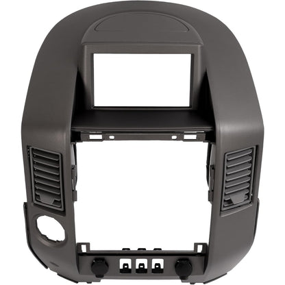Instrument Panel Lid Finisher Bezel Compatible with 2004 Nissan Pathfinder Armada 2005-2007 Nissan Armada 2004-2007 Nissan Titan Dash Audio A/C (WITHOUT Center Speaker, Silvery Grey)