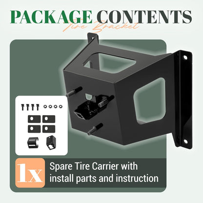 Spare Tire Carrier Mount Rack Holder Bracket Compatible with 2010-2014 Toyota FJ Cruiser Steel Powder Coated