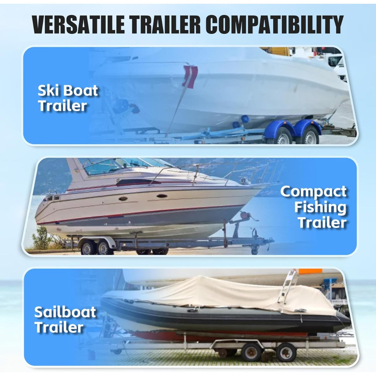 ECOTRIC 40"-60'' Boat Trailer Post Guides Fits Frames up to 3" W x 4-1/4" H Boating & Sailing Poles Guide Bars for Canoe Fishing Boat Kayak Ski Boat 2Pcs