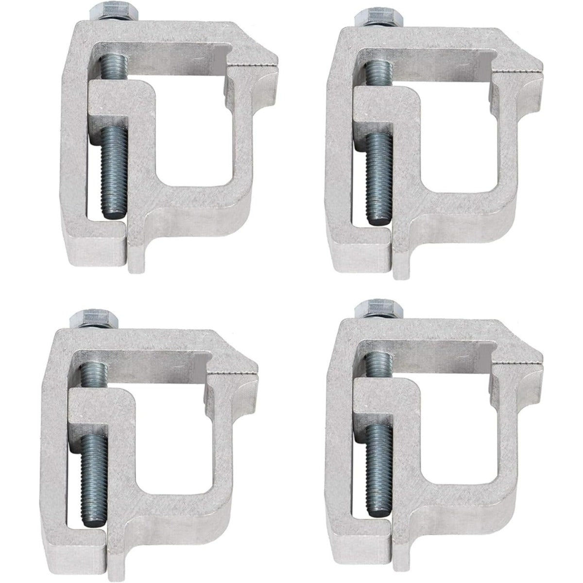 Truck Cap Mounting Clamps Compatible with Chevrolet Chevy Ford Dodge Ram Sierra Dakota Ram 1500 2500 3500 F150 F250 for Mounting Caps Camper Shell Topper Canopy Heavy Duty Aluminum (4Pcs-Silver) LYOM-055-1
