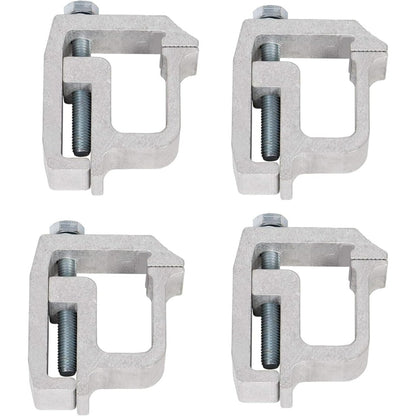 Truck Cap Mounting Clamps Compatible with Chevrolet Chevy Ford Dodge Ram Sierra Dakota Ram 1500 2500 3500 F150 F250 for Mounting Caps Camper Shell Topper Canopy Heavy Duty Aluminum (4Pcs-Silver) LYOM-055-1